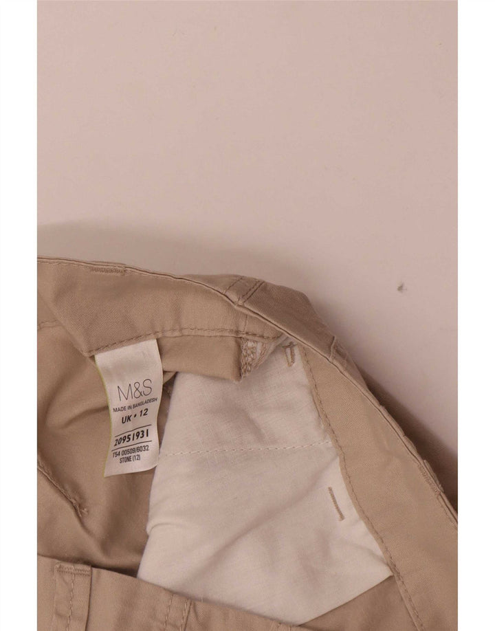 Женские шорты-бермуды Marks & Spencer UK 12 Medium W32 Бежевые хлопковые