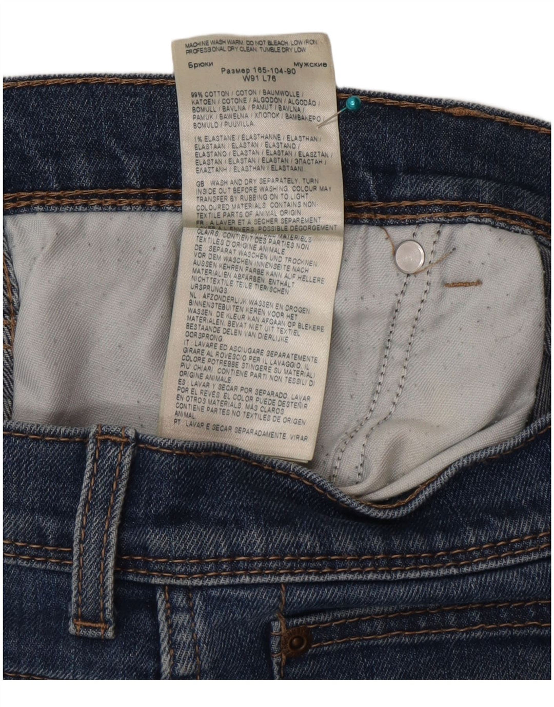 Мужские прямые джинсы Wrangler стандартного кроя W36 L30, синие, хлопок