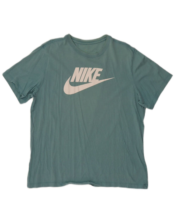 Женская футболка с рисунком Nike Top UK 18 XL Бирюзовый хлопок