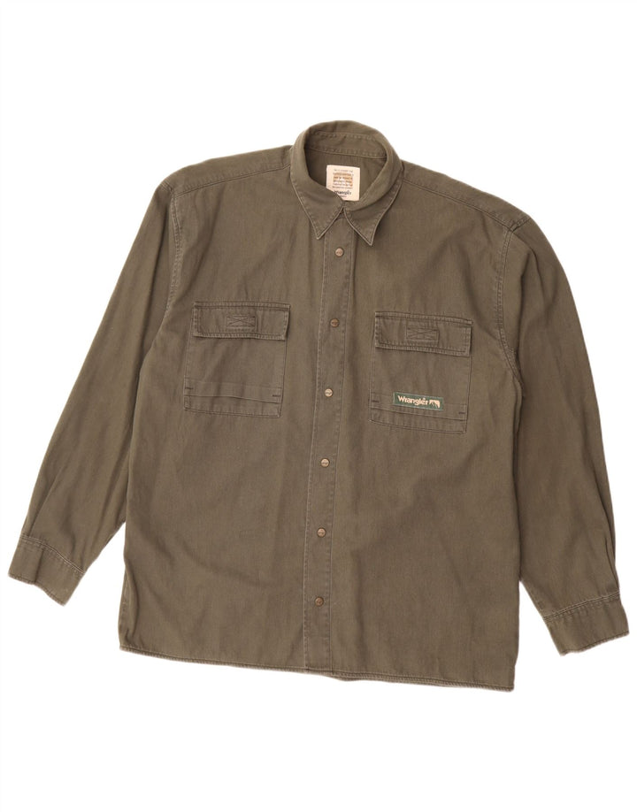 Мужская рубашка Wrangler из хлопка среднего серого цвета