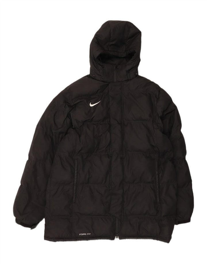 Мужская утепленная куртка с капюшоном Nike Storm-Fit UK 40, большая черная полиэстер