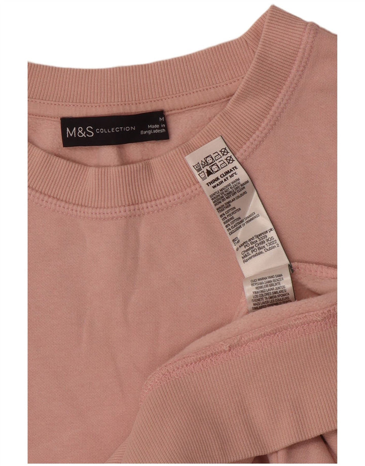Женский джемпер оверсайз Marks & Spencer UK 14, хлопковый средний розовый