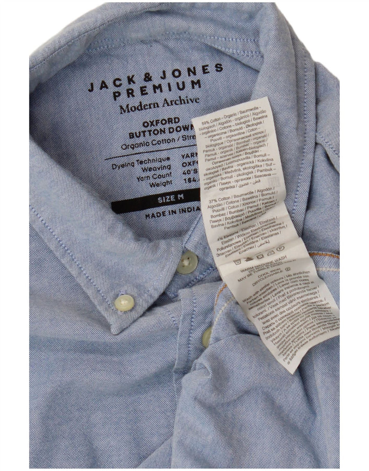 Мужская рубашка Jack & Jones из хлопка среднего синего цвета