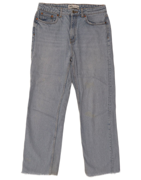 Женские укороченные джинсы Zara EU 38, маленькие W28 L25, синие, хлопок
