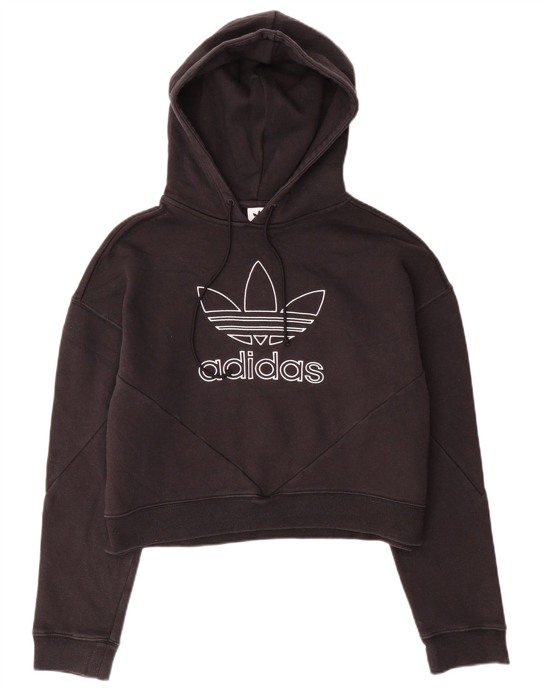 Женский джемпер с капюшоном ADIDAS большого размера UK 10, маленький, черный, хлопок