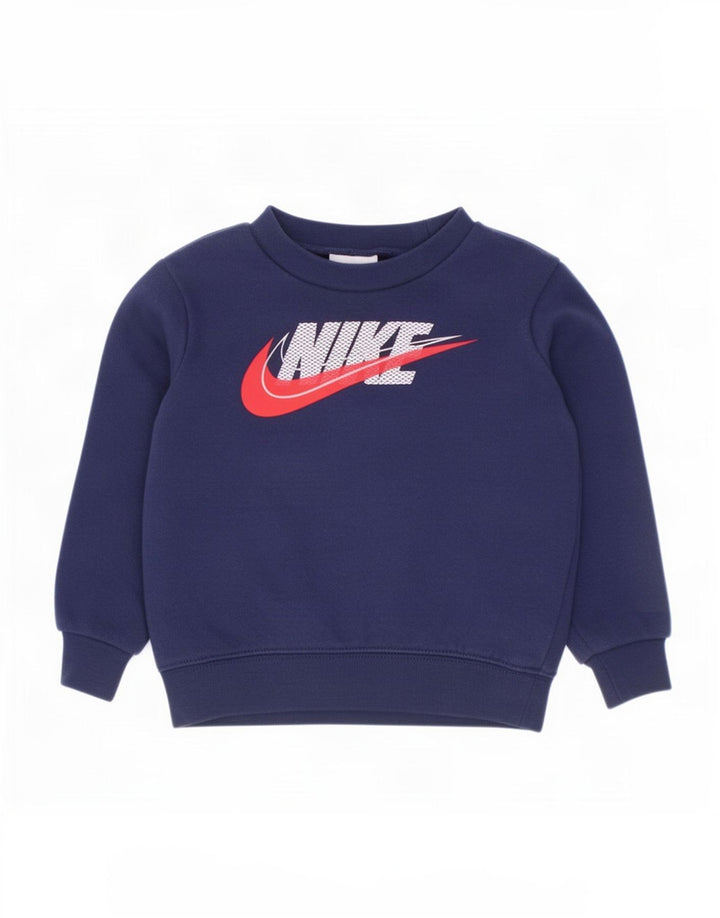 Джемпер с рисунком Nike для мальчиков, 2–3 года, темно-синий, хлопок
