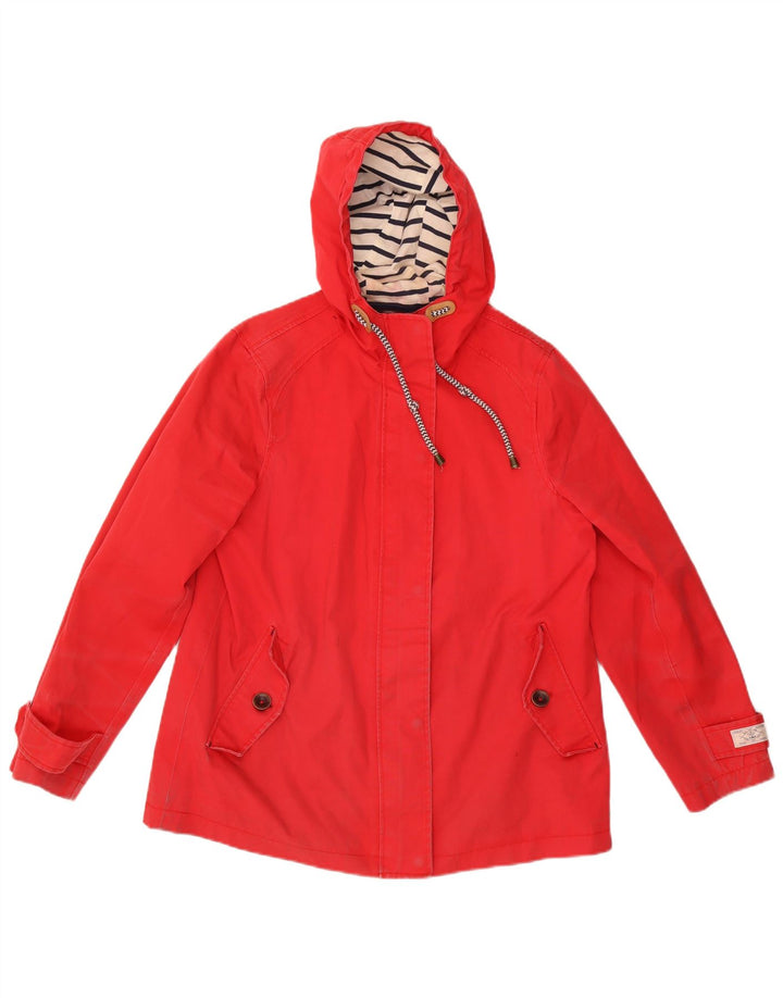 Женская дождевик с капюшоном Joules UK 14, большой красный хлопок