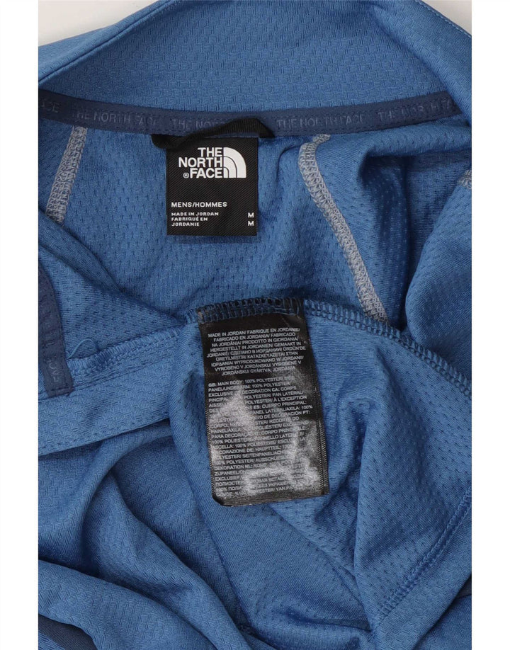 Мужской пуловер с воротником на молнии The North Face, спортивный костюм среднего синего цвета с цветными блоками