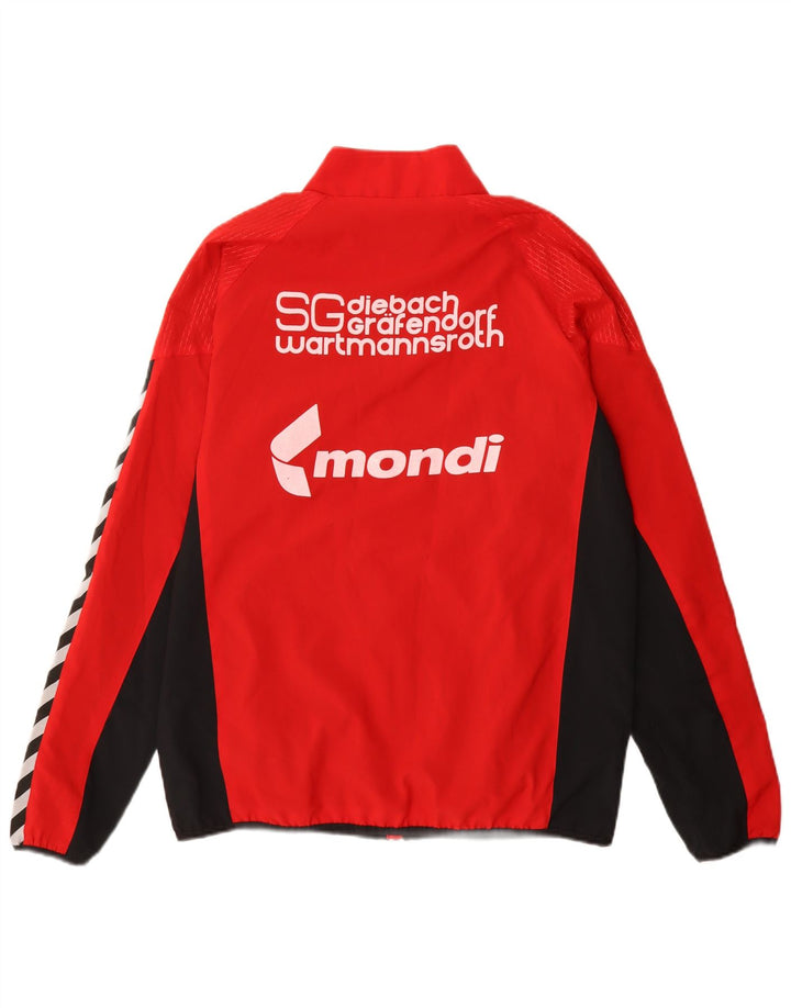 Hummel Мужской спортивный костюм с графическим рисунком, верхняя куртка, средний красный, полиэстер с цветными блоками