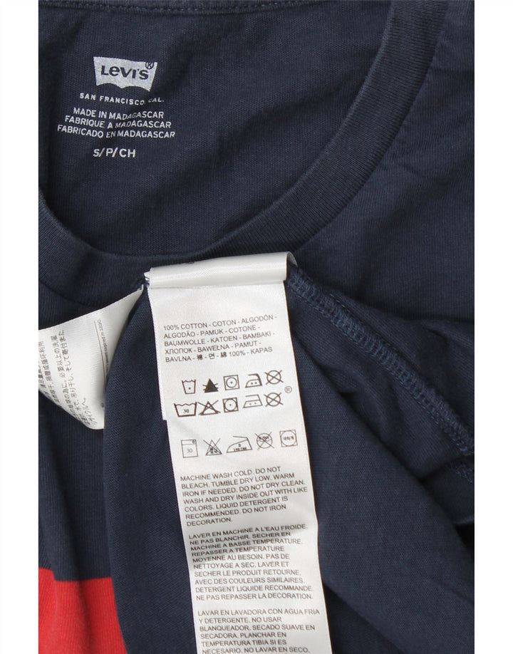Мужская футболка с рисунком Levi's, маленький размер, темно-синий, хлопок
