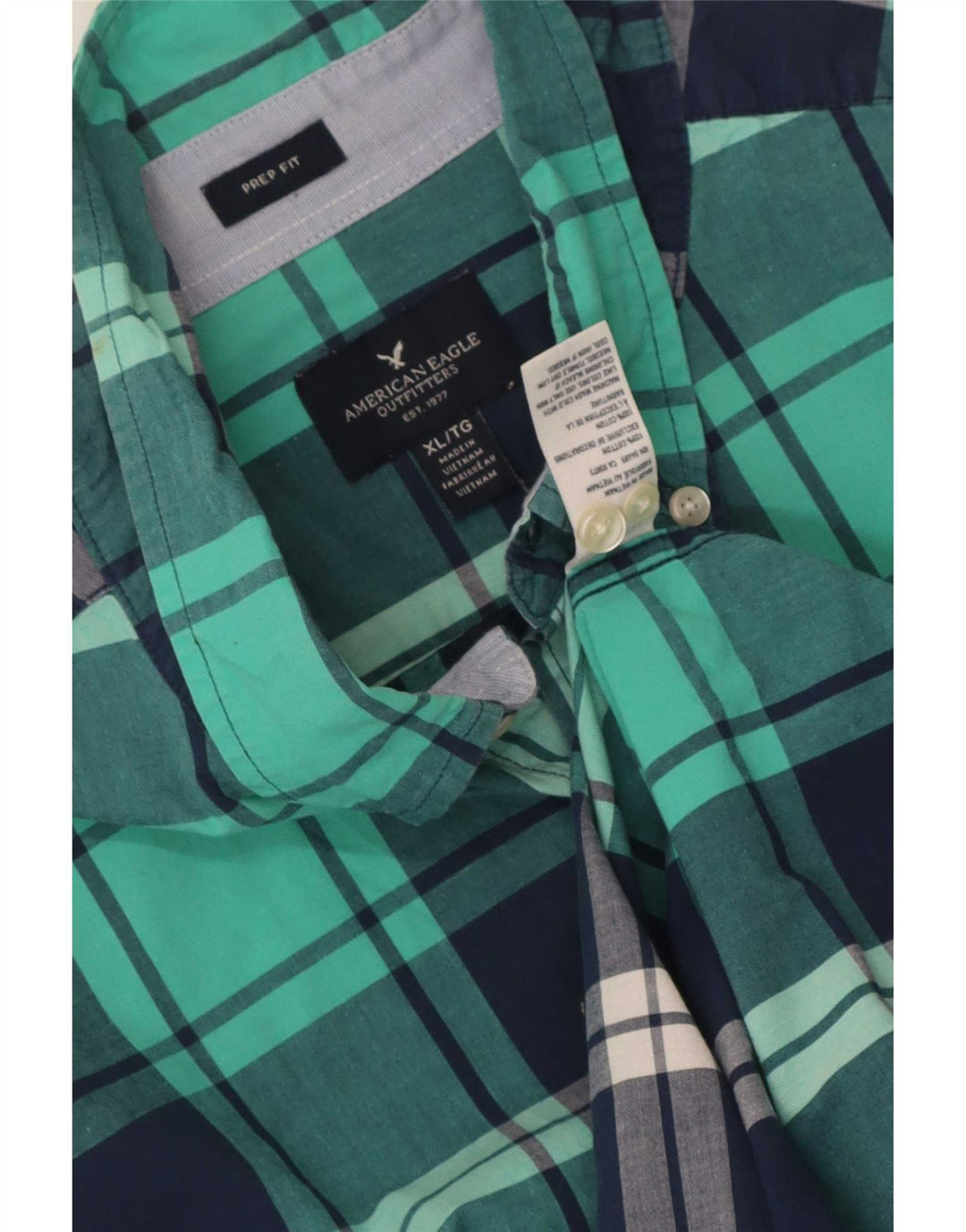 Мужская рубашка American Eagle XL, зеленая клетка, хлопок