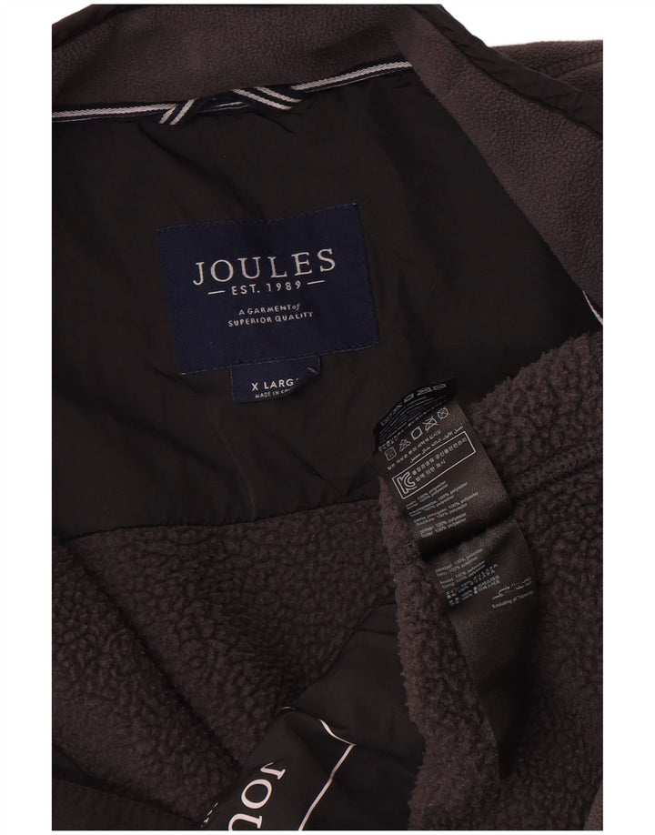 Мужская флисовая куртка Joules UK 42 XL серая, полиэстер с цветными блоками