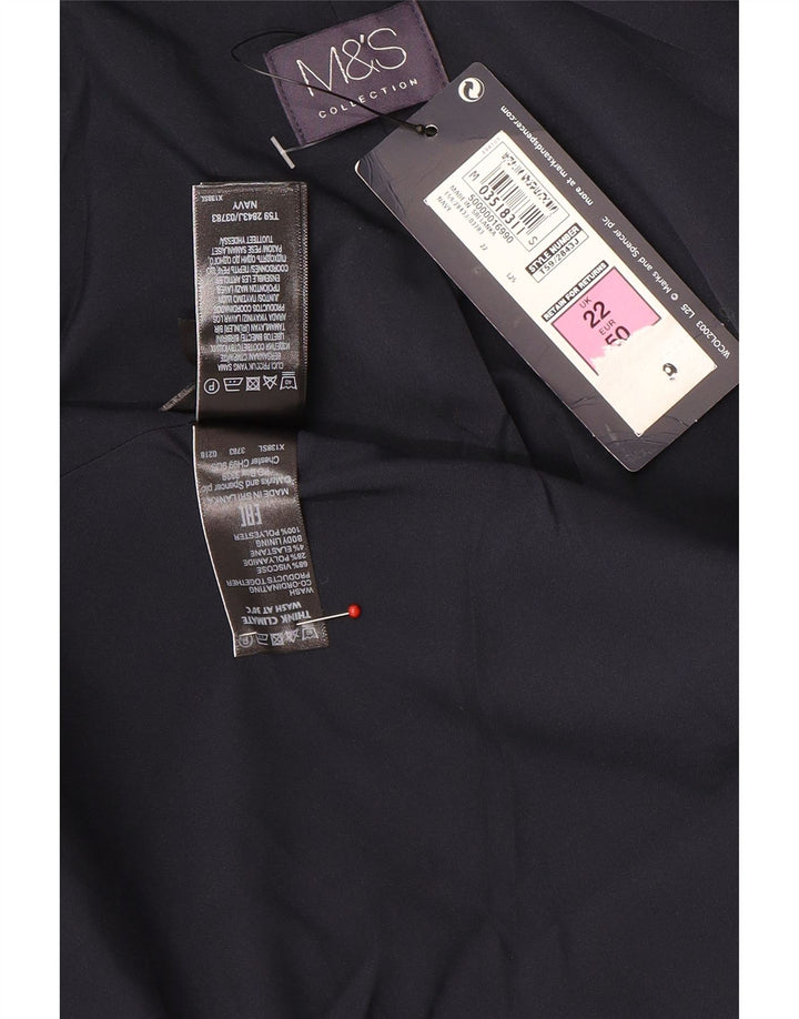Женский пиджак на 2 пуговицах Marks & Spencer UK 22 3XL Темно-синий из вискозы