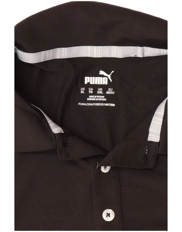 Мужская рубашка-поло PUMA 2XL серая с цветными блоками