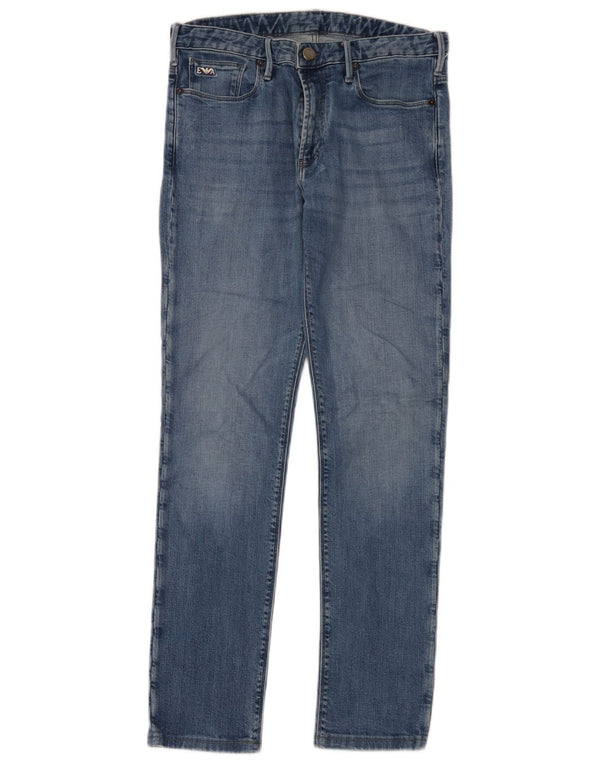 Мужские узкие джинсы Emporio Armani W31 L30 синие, хлопок