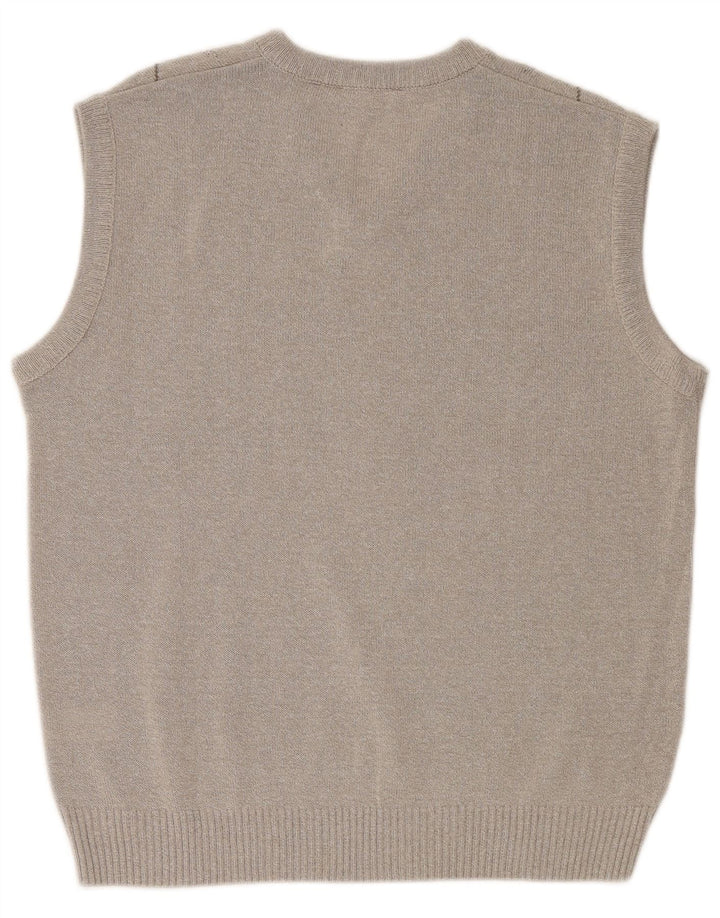 SENATOR Mens Vest Tank Top IT 54 XL Grey Argyle/Diamond Cotton