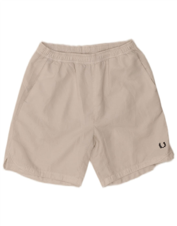 Мужские спортивные шорты Fred Perry стандартного кроя, средний белый полиэстер