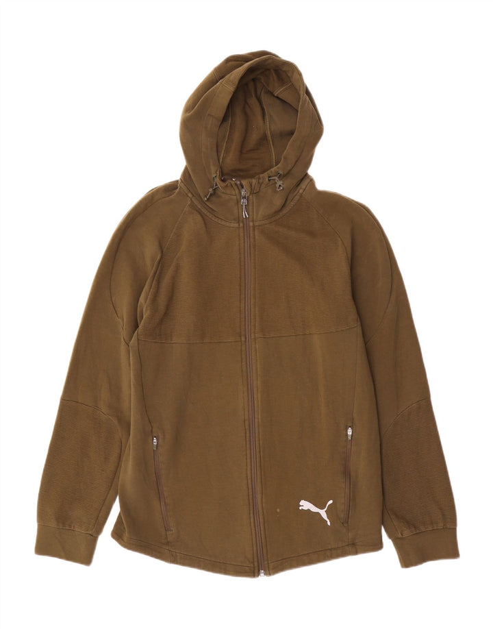 Мужской свитер с капюшоном на молнии Puma среднего цвета хаки