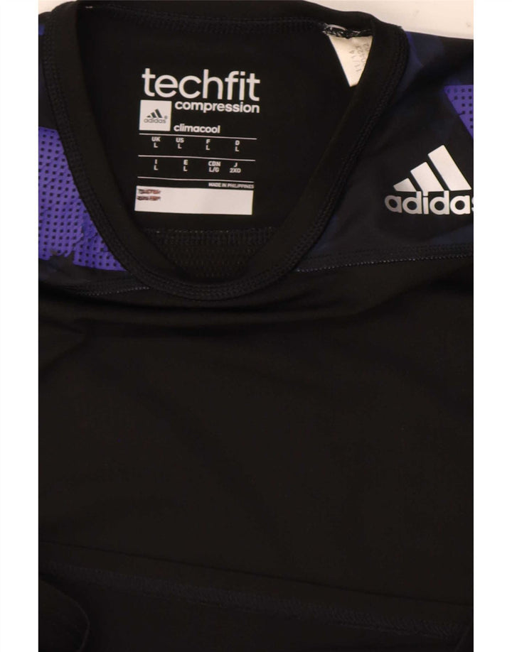 Мужской топ Adidas Climacool с рукавом 3/4, большой черный, цветной блок