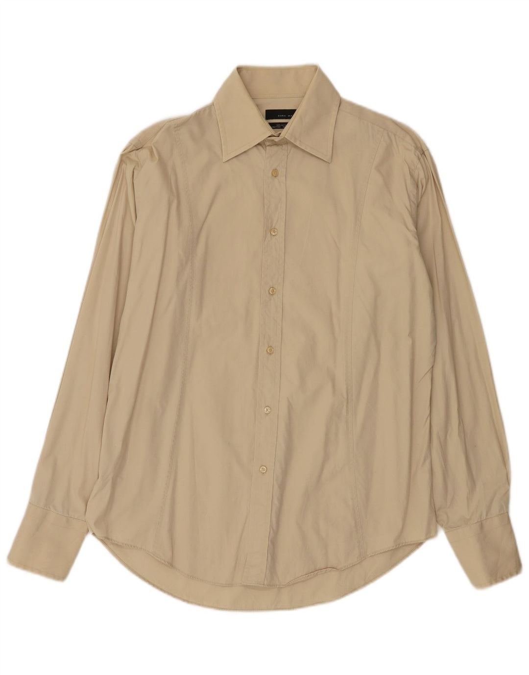 Мужская рубашка Zara XL, бежевый хлопок