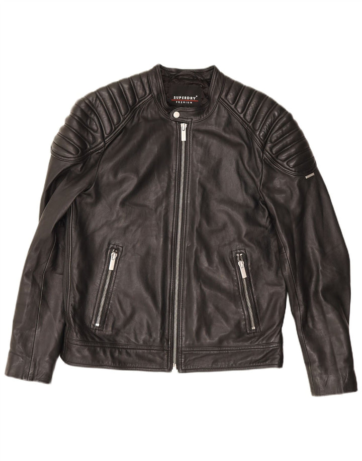 Мужская кожаная косуха Superdry UK 42 XL, черная