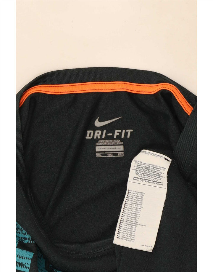 Мужская футболка с рисунком Nike Top 2XL, зеленый полиэстер
