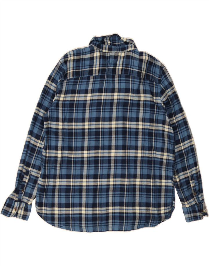 CHAPS Mens Pullover Shirt Large Blue Check Cotton Vintage Chaps and Second-Hand Chaps from Messina Hembry 