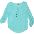 BUFFALO Womens Oversized Blouse Top UK 6/8 Small Turquoise Viscose Vintage Buffalo and Second-Hand Buffalo from Messina Hembry 