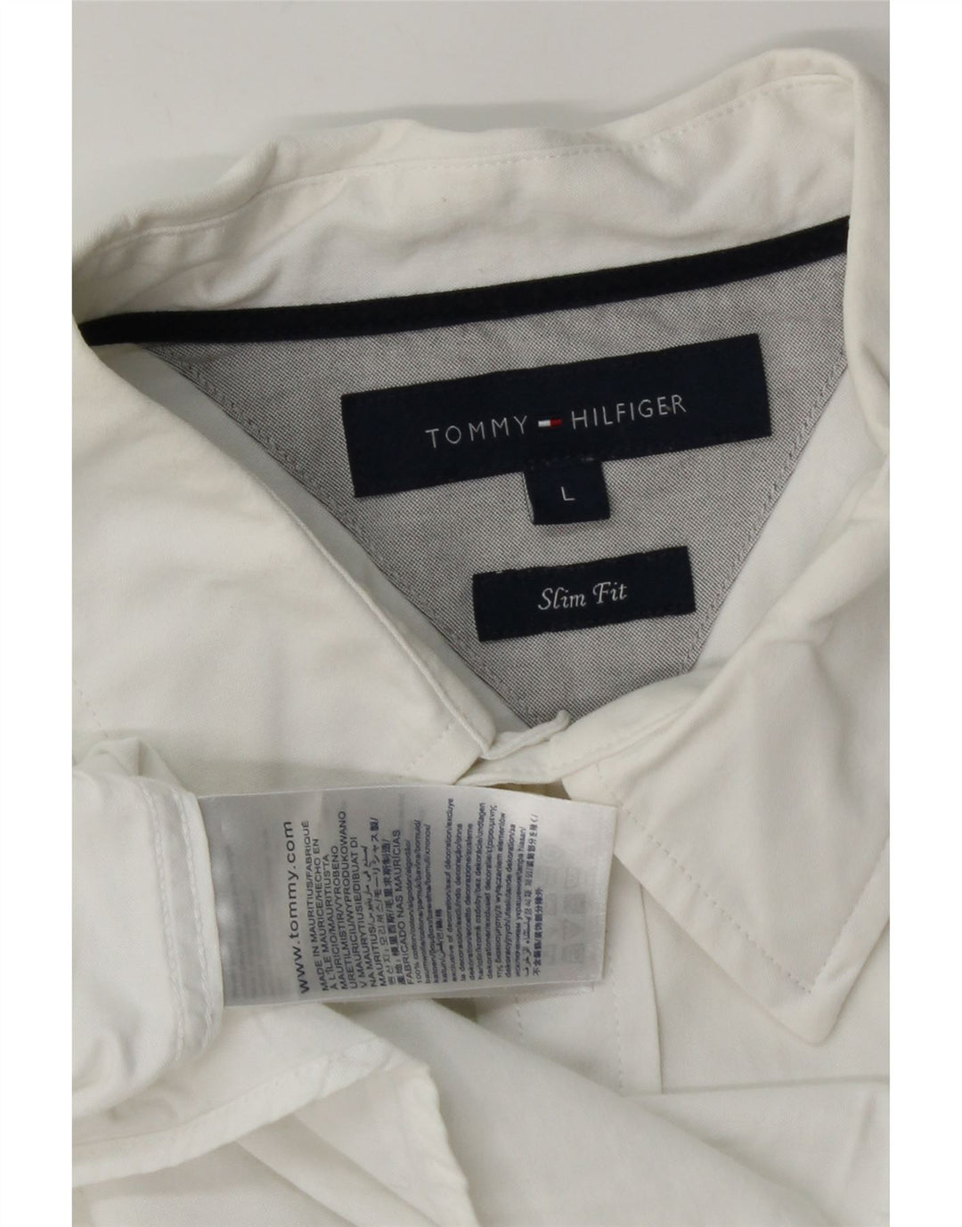 Мужская рубашка узкого кроя Tommy Hilfiger, большой белый хлопок