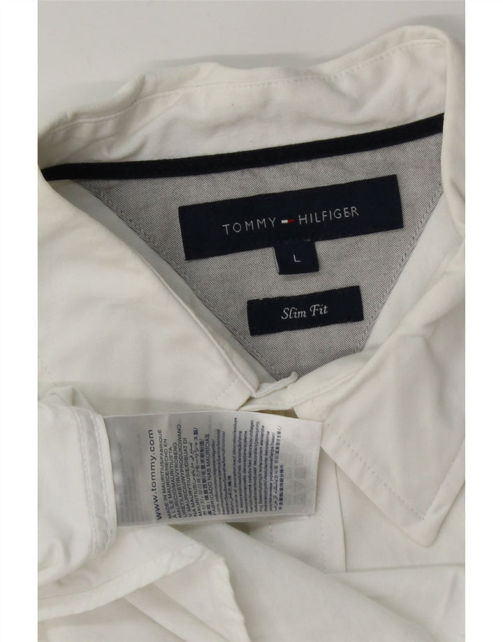 Мужская рубашка узкого кроя Tommy Hilfiger, большой белый хлопок