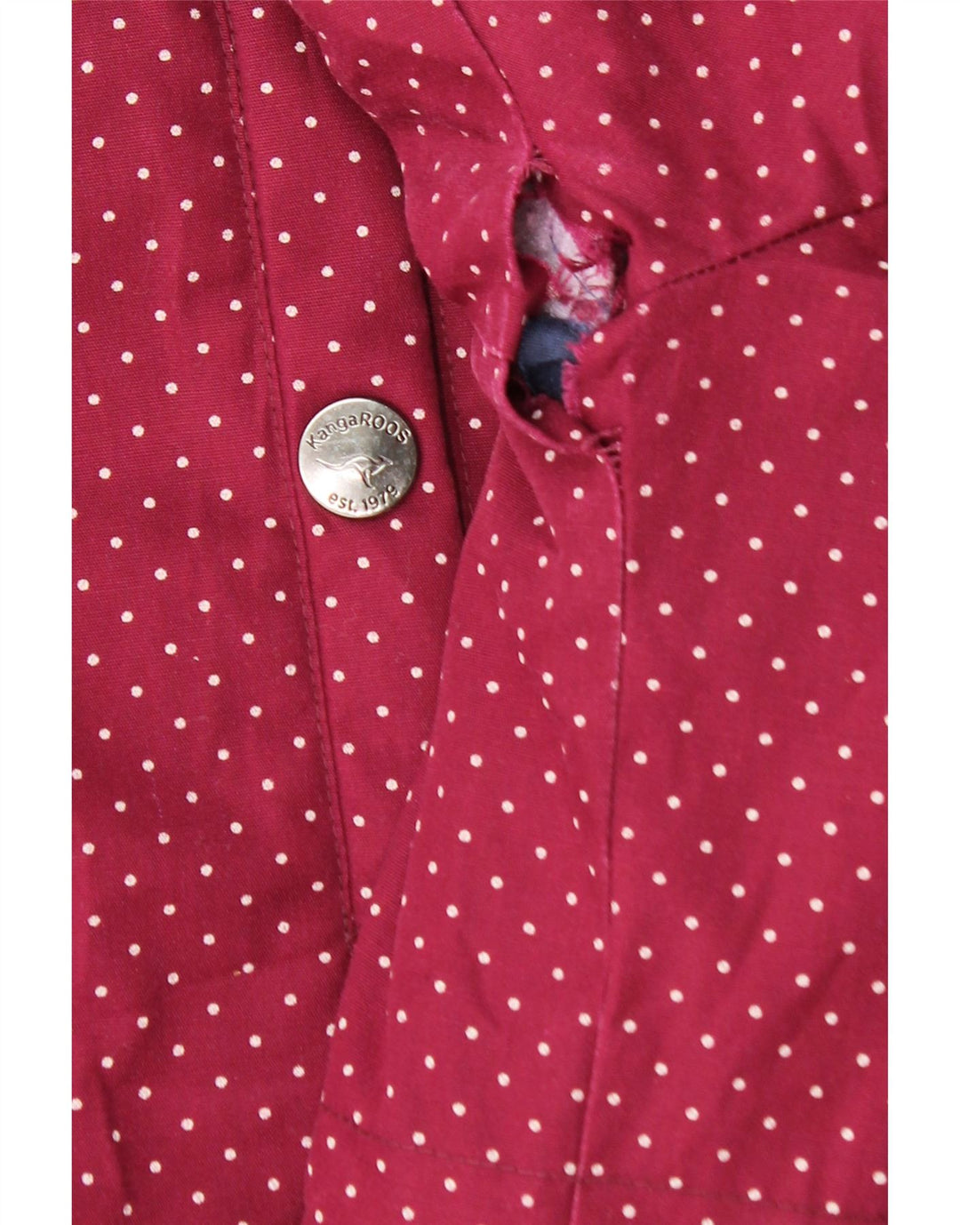 Женская ветровка Kangaroos с капюшоном, Великобритания 18 XL, темно-бордовый пятнистый полиэстер