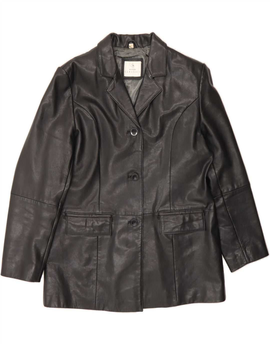 VINTAGE Womens Leather Jacket UK 16 Large  Black Leather Vintage Vintage and Second-Hand Vintage from Messina Hembry 