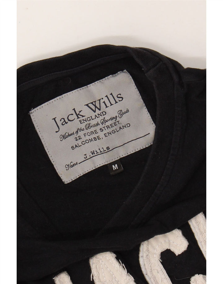 Мужская футболка с рисунком JACK WILLS, средний черный, хлопок