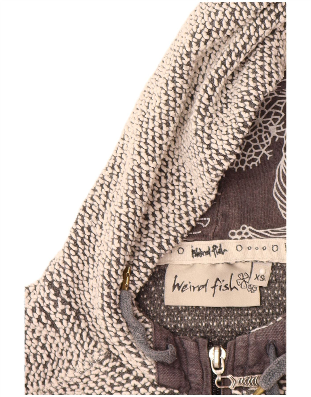 Женский свитер с капюшоном на молнии WEIRD FISH UK 6 XS, серый хлопок