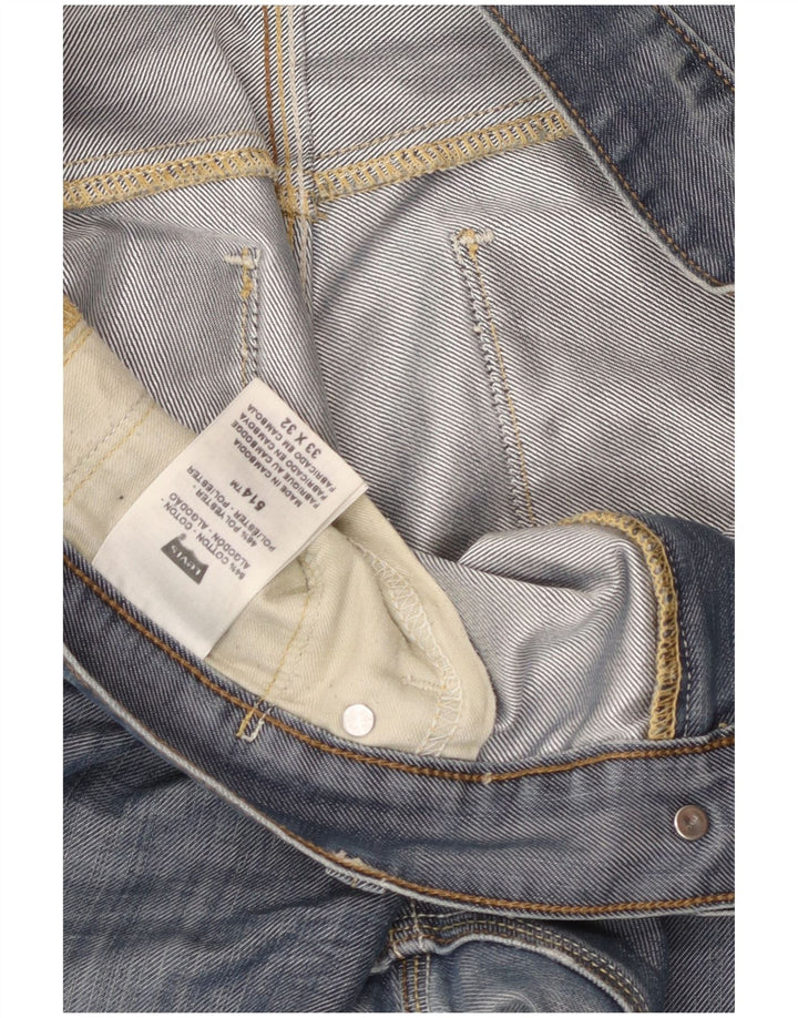 Мужские прямые джинсы LEVI'S 514 W33 L32 синие, хлопок