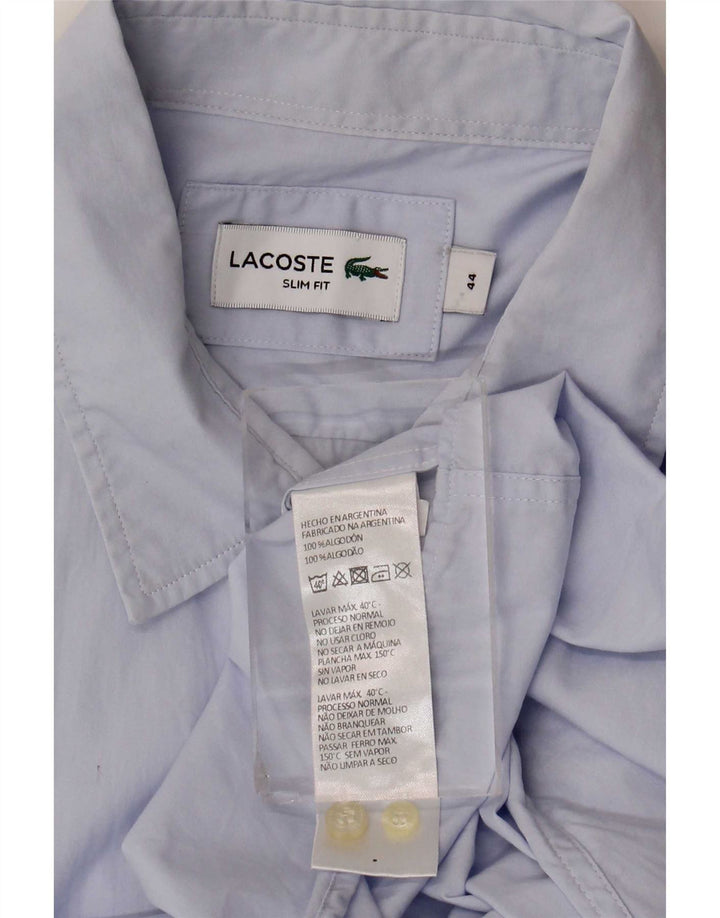 Мужская рубашка приталенного кроя Lacoste, размер 44 XL, синяя, хлопок