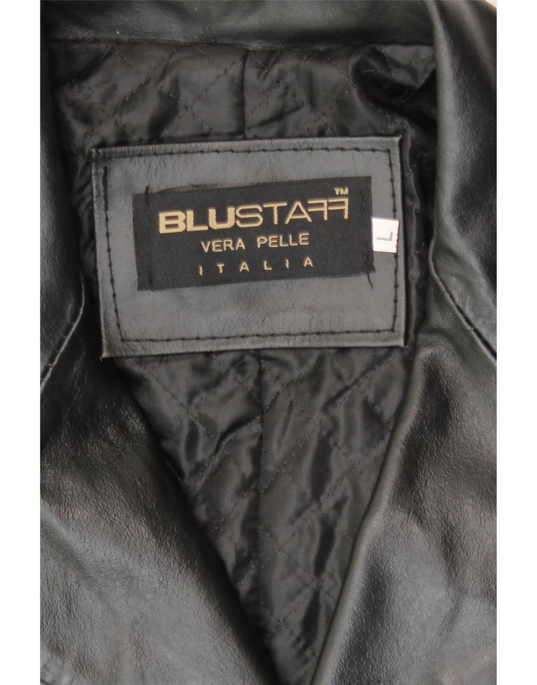 Мужское кожаное пальто Blustaff UK 40, большое черное кожаное