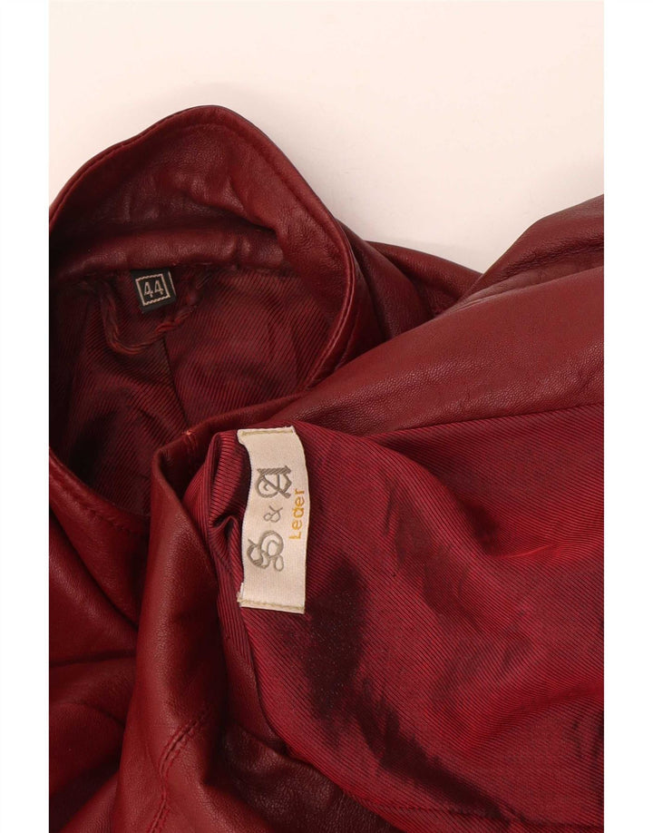 Винтажная женская кожаная куртка IT 44 Medium Burgundy