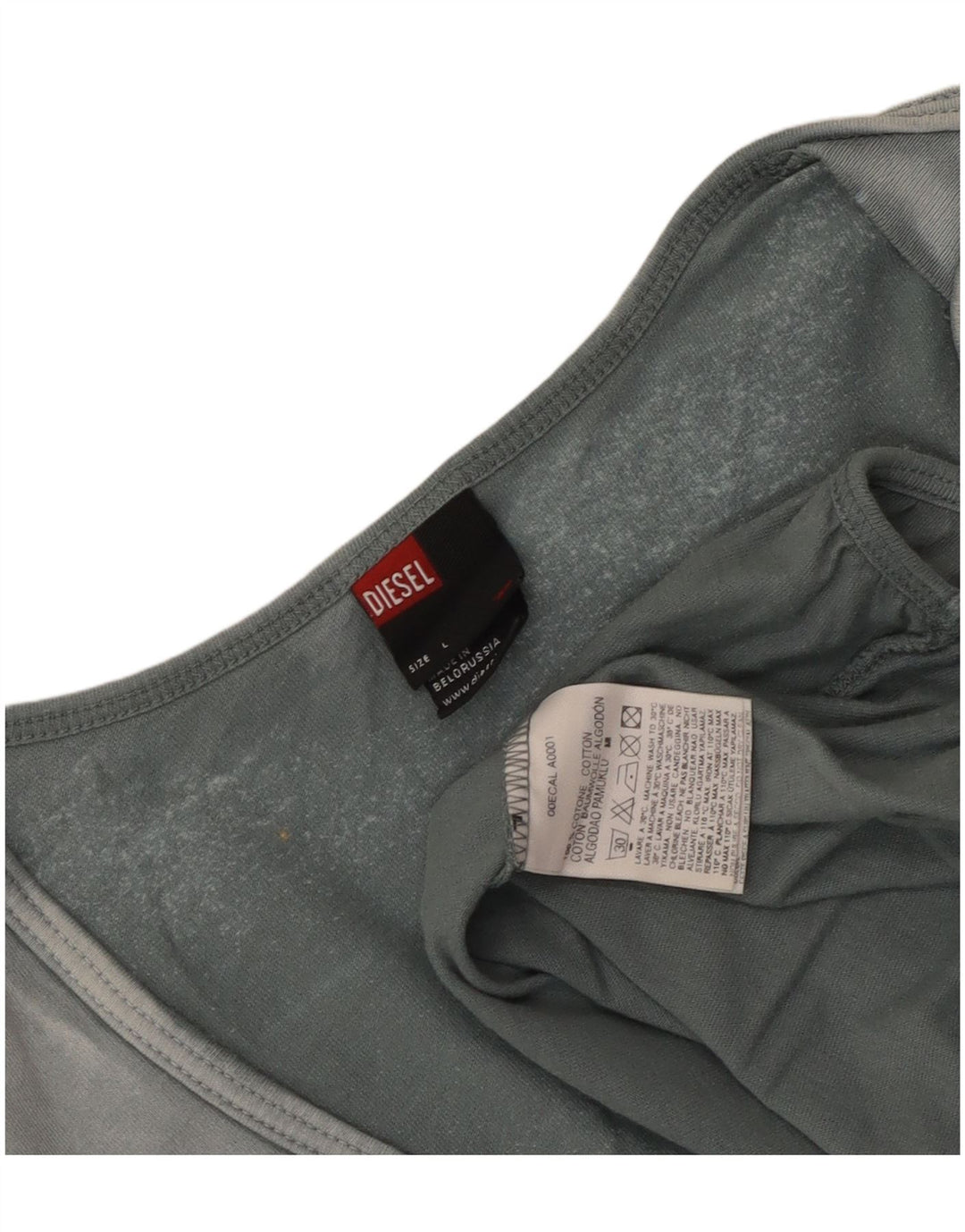 Женский укороченный топ Diesel с длинным рукавом UK 14, большой синий хлопок