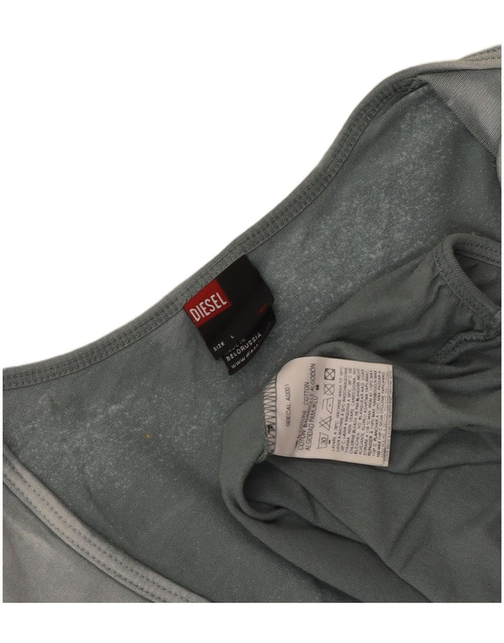 Женский укороченный топ Diesel с длинным рукавом UK 14, большой синий хлопок