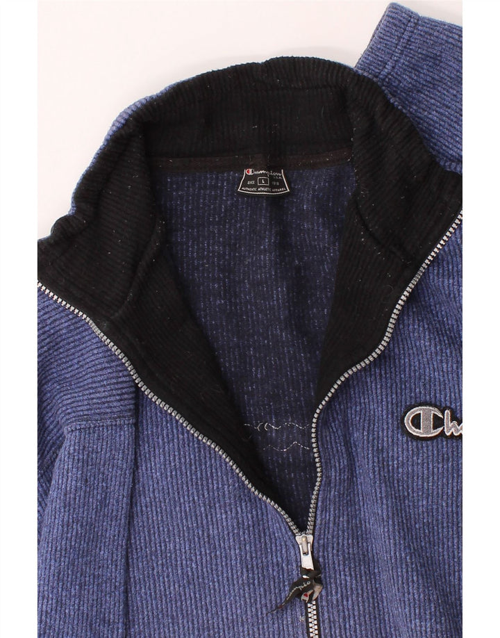 CHAMPION Mens Graphic Tracksuit Top Jacket Large Blue Cotton Vintage Champion and Second-Hand Champion from Messina Hembry 