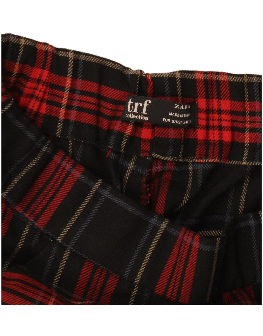 Женские узкие брюки чинос Zara UK 10, маленькие W27 L26, черные в клетку