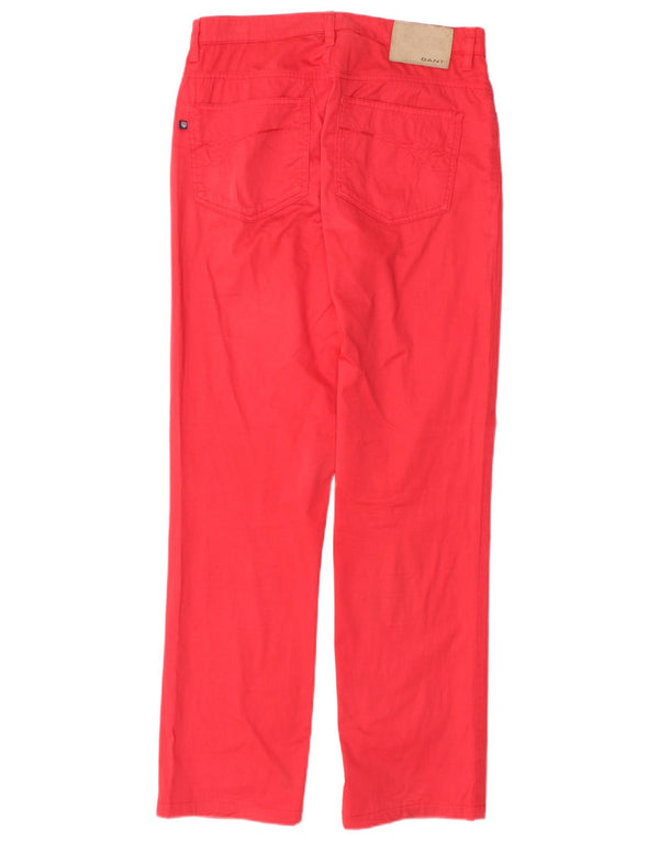 GANT Womens Carol Regular Fit Straight Casual Trousers W28 L29 Red Cotton