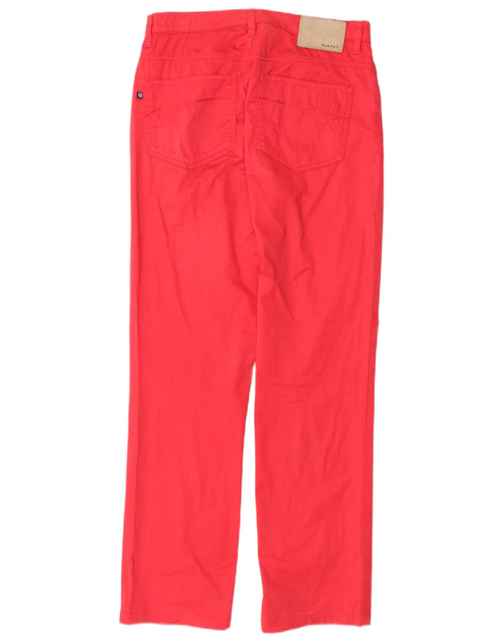 GANT Womens Carol Regular Fit Straight Casual Trousers W28 L29 Red Cotton
