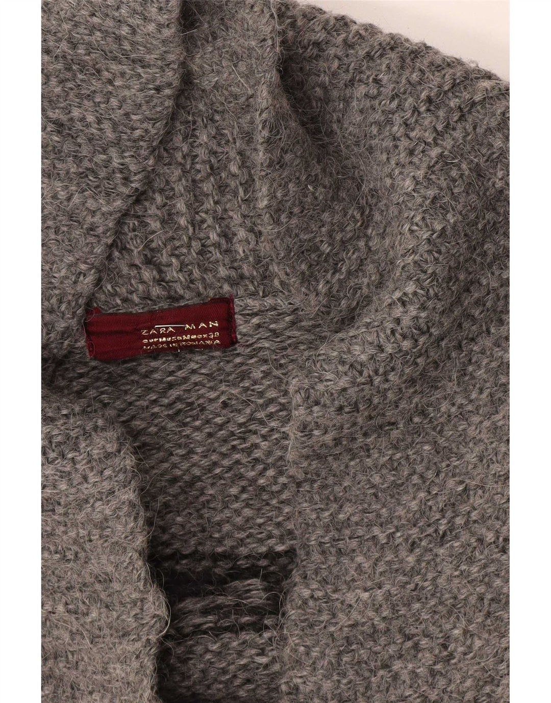 Мужской кардиган Zara среднего серого цвета с геометрическим узором