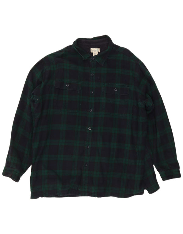 Мужская фланелевая рубашка L.L.Bean Lumberjack XL, зеленая клетка, хлопок
