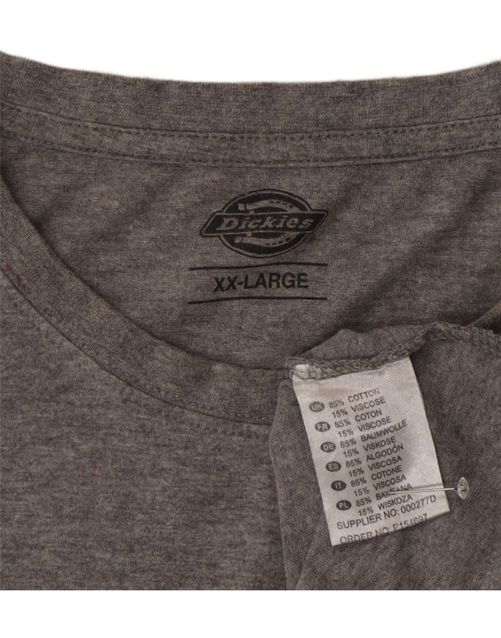 Мужская футболка с рисунком Dickies, топ 2XL, серый хлопок