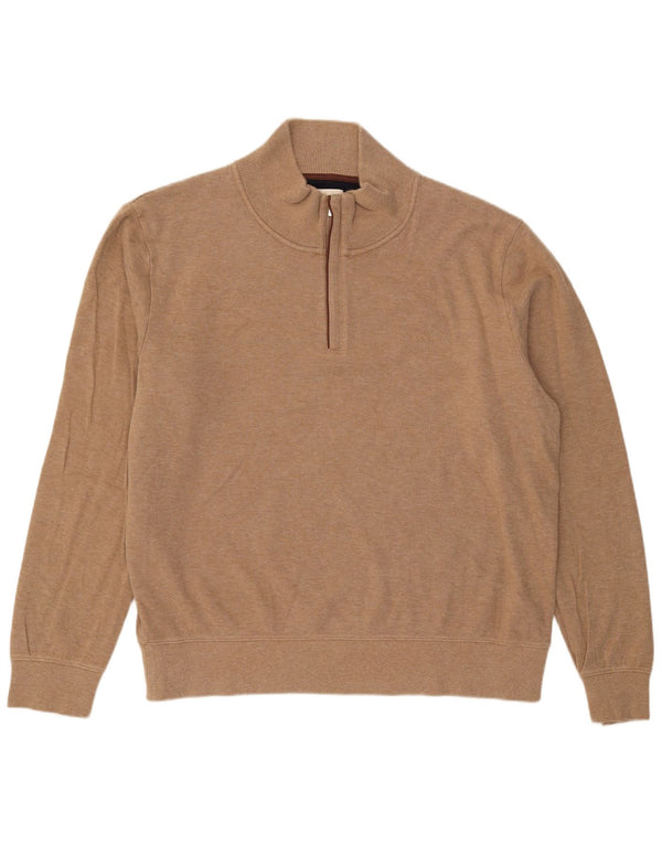 Мужской джемпер с воротником на молнии Gant 3XL, бежевый хлопок