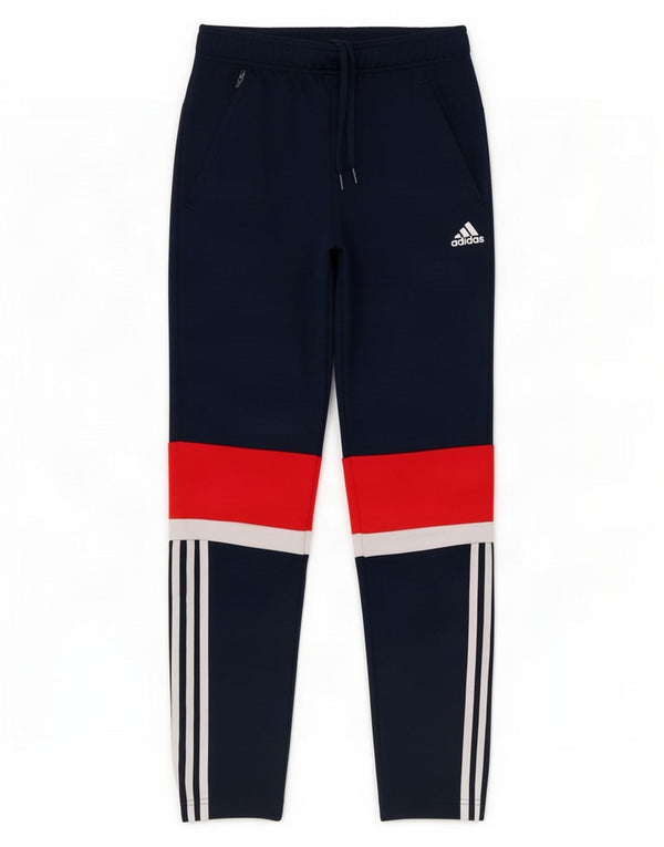 Спортивные брюки Adidas для мальчиков 13–14 лет, темно-синие, полиэстер с цветными блоками