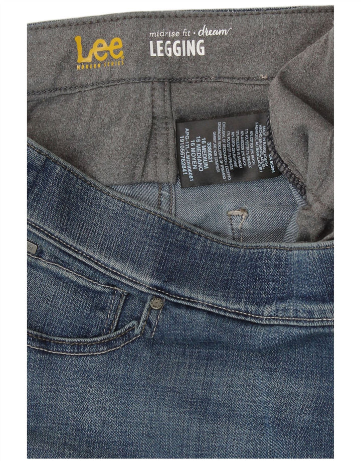 Женские джеггинсы-капри со средней посадкой LEE США 16 2XL W38 L21 Синий хлопок